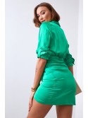 Rochie camasa cu fata legata, verde FG642 - Magazin online - Boutique